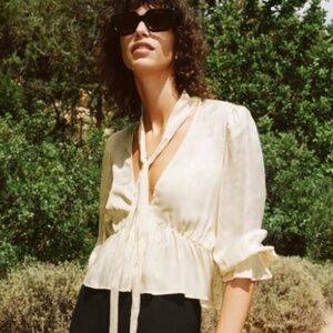 Zara The Louisse Jacquard Blouse